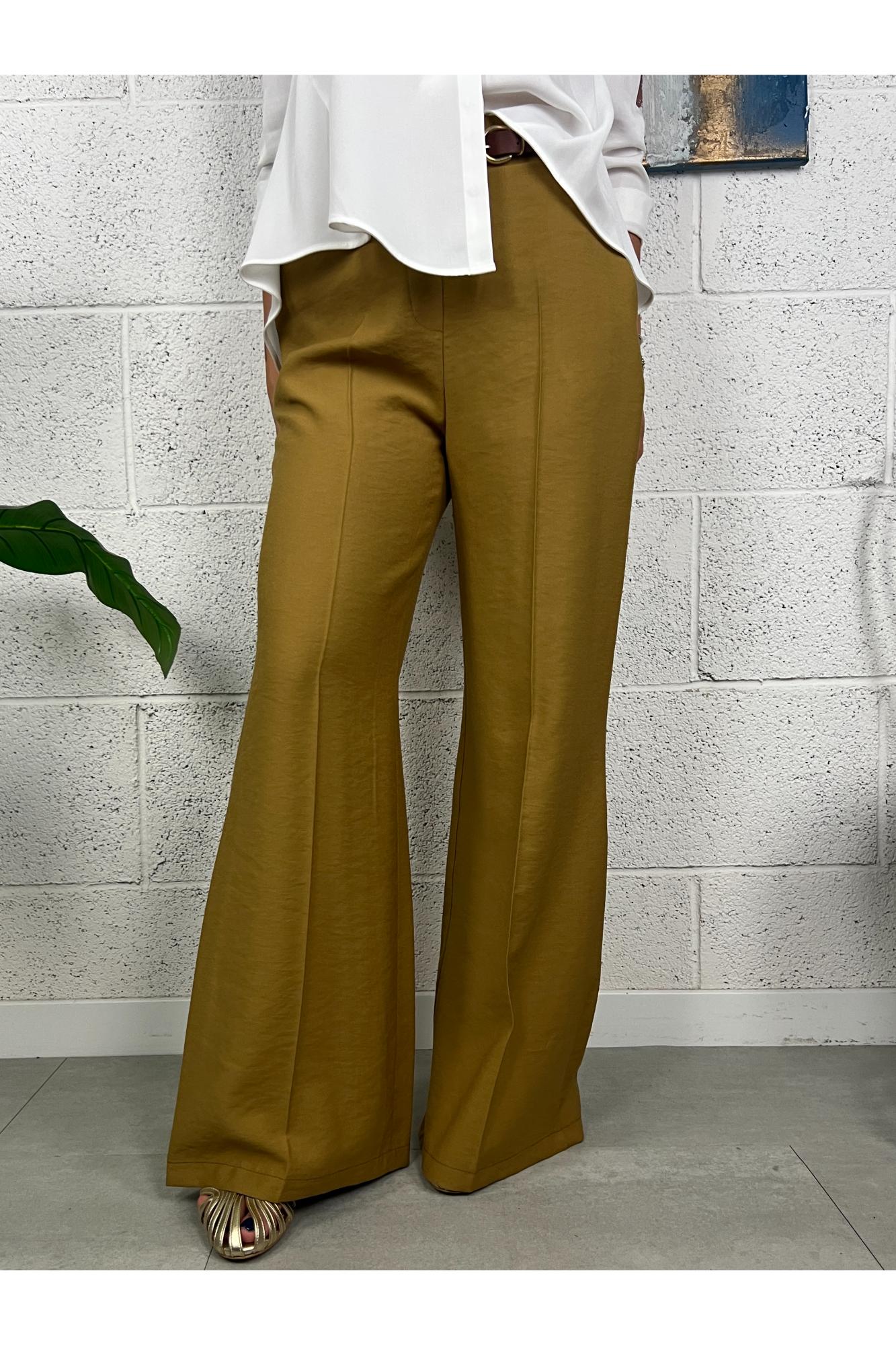 SUSY MIX Pantalone palazzo base Susy mix Bronzo