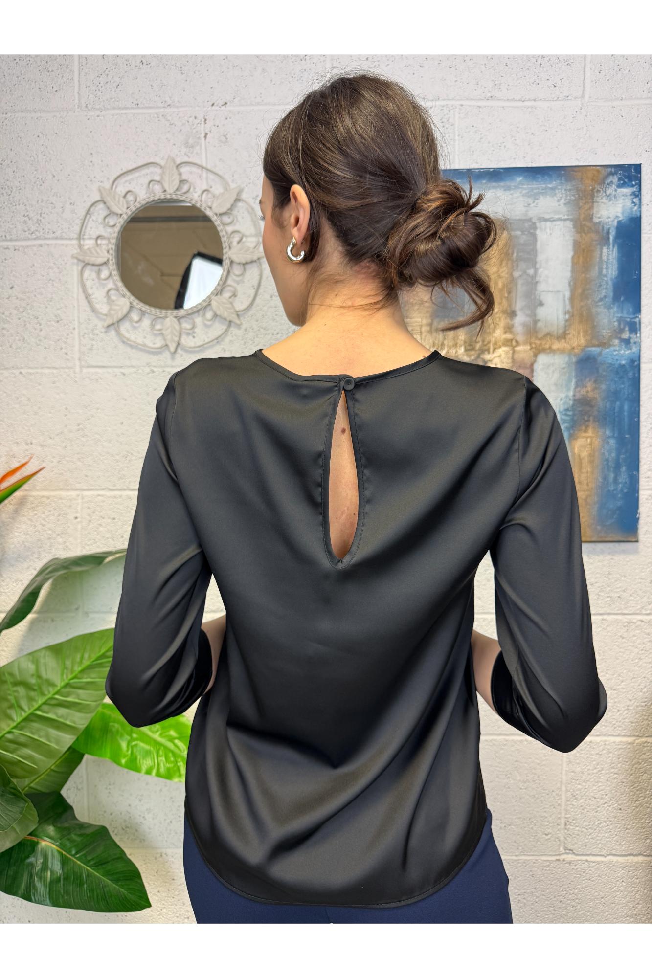 IMPERIAL Blusa girocollo manica 3/4 Imperial Nero