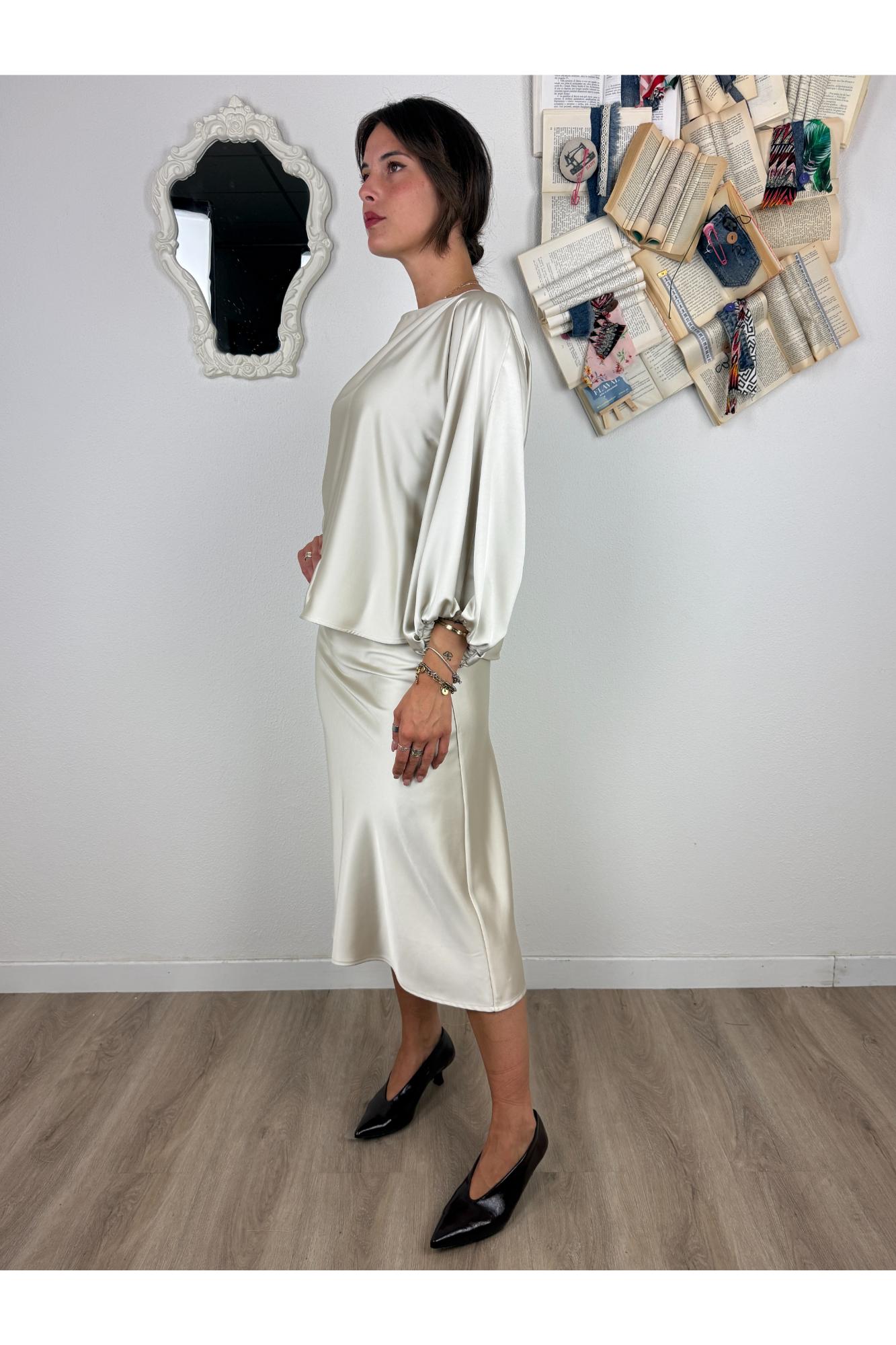 IMPERIAL Blusa manica palloncino Imperial Marmo