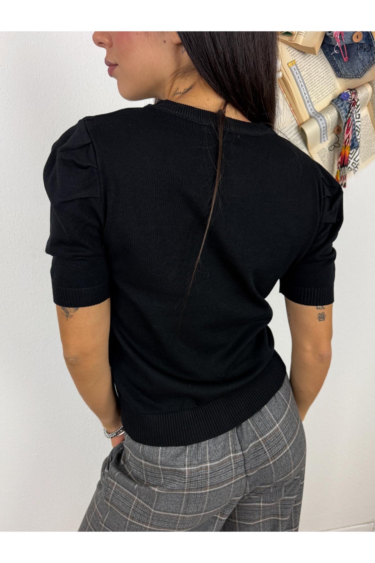 METOO Maglia con manica a palloncino Metoo Nero