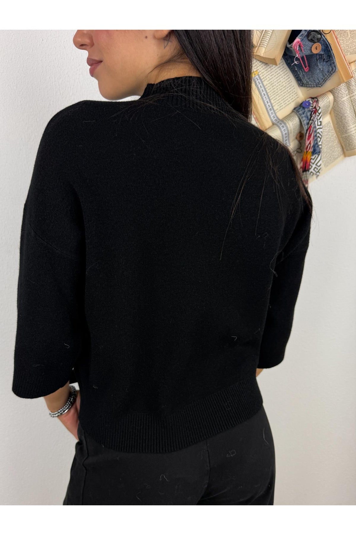 METOO Maglia manica corta a lupetto Metoo Nero