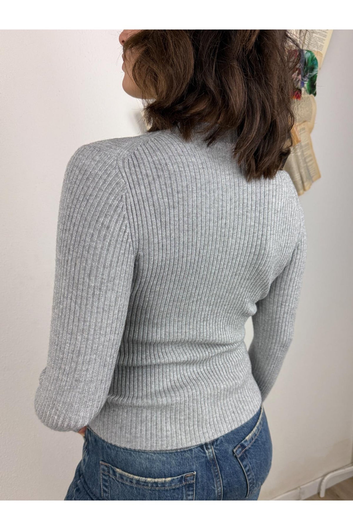 METOO Maglia collo cratere con lurex Metoo Grigio