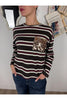 maglia rigata con taschino di paillettes susy mix 12541 24243636