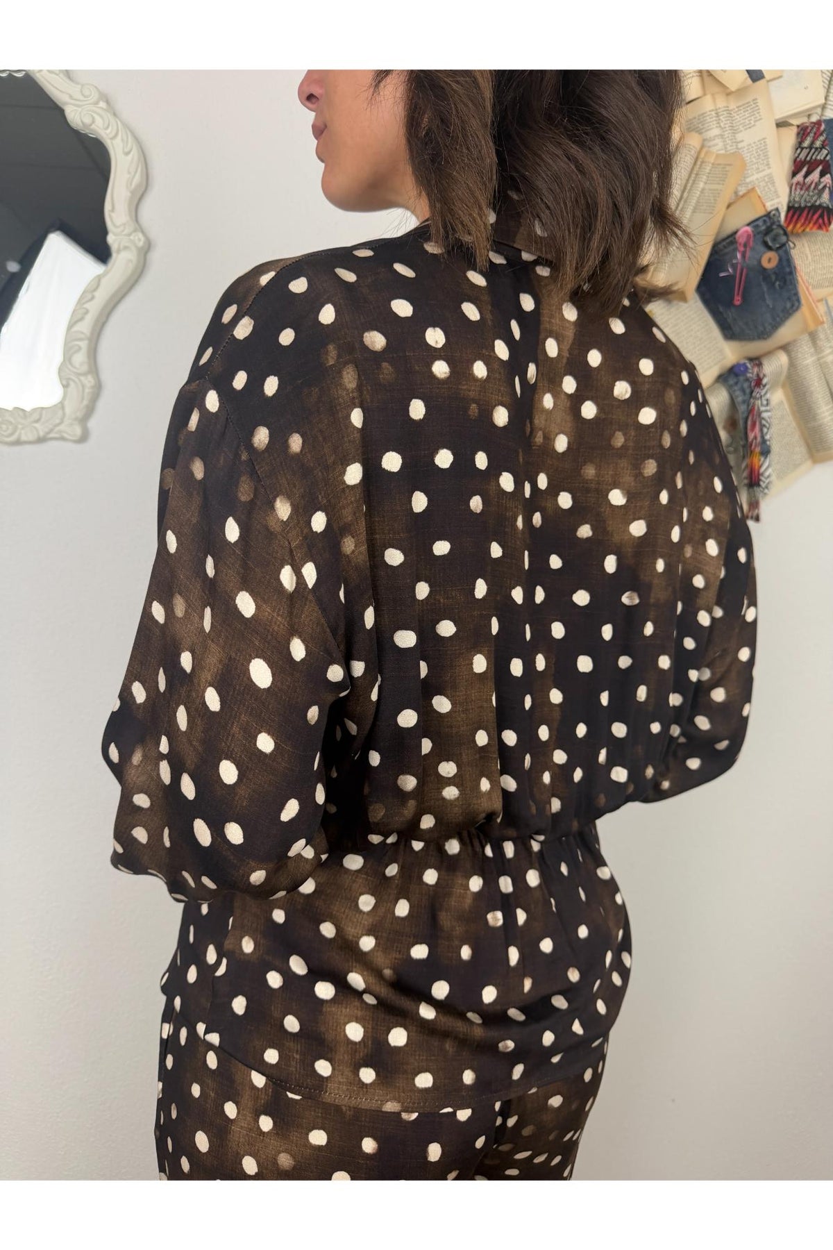 SUSY MIX Blusa pois incrociata Moro