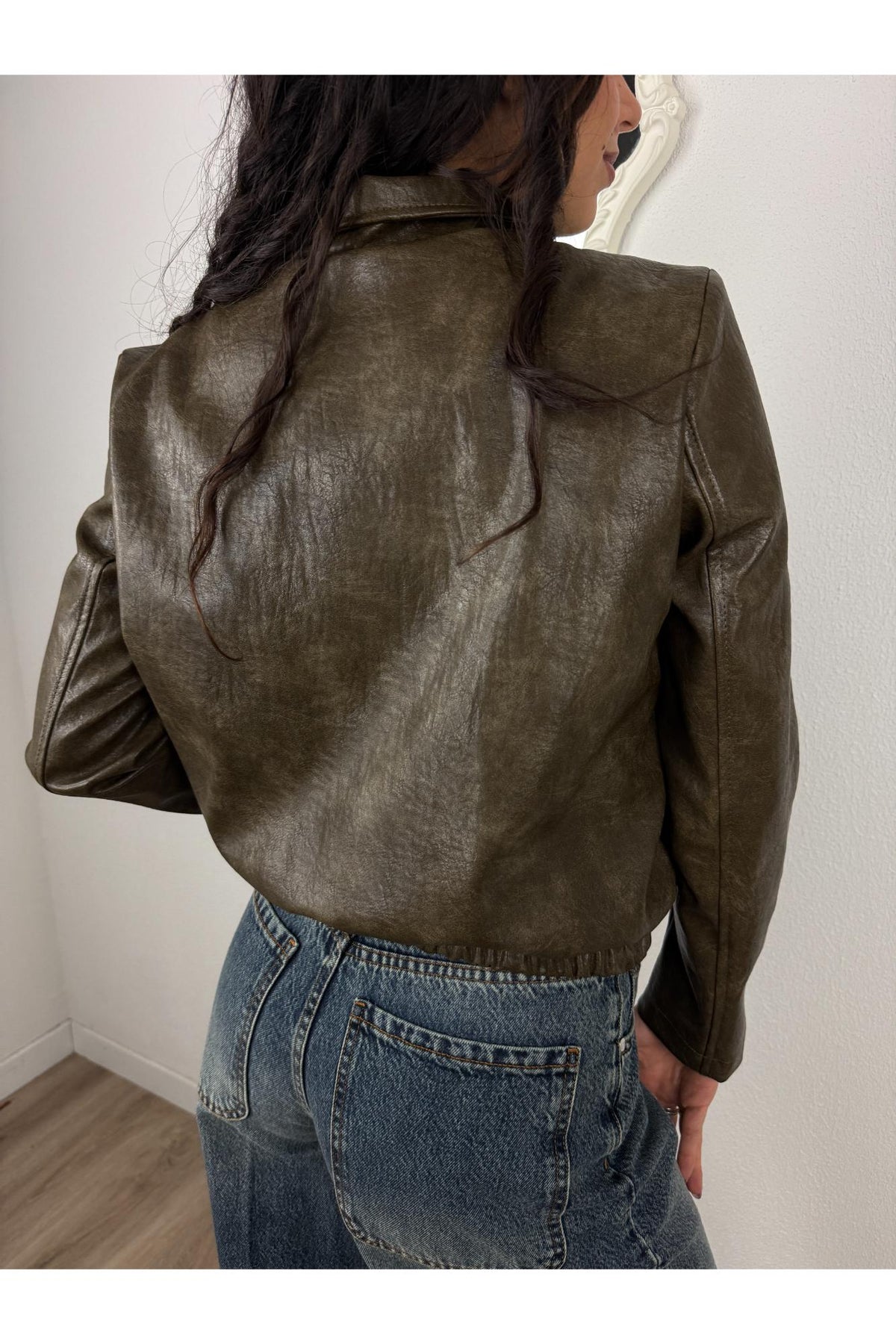 SUSY MIX Giubbino eco pelle martellato corto Susy mix Verde