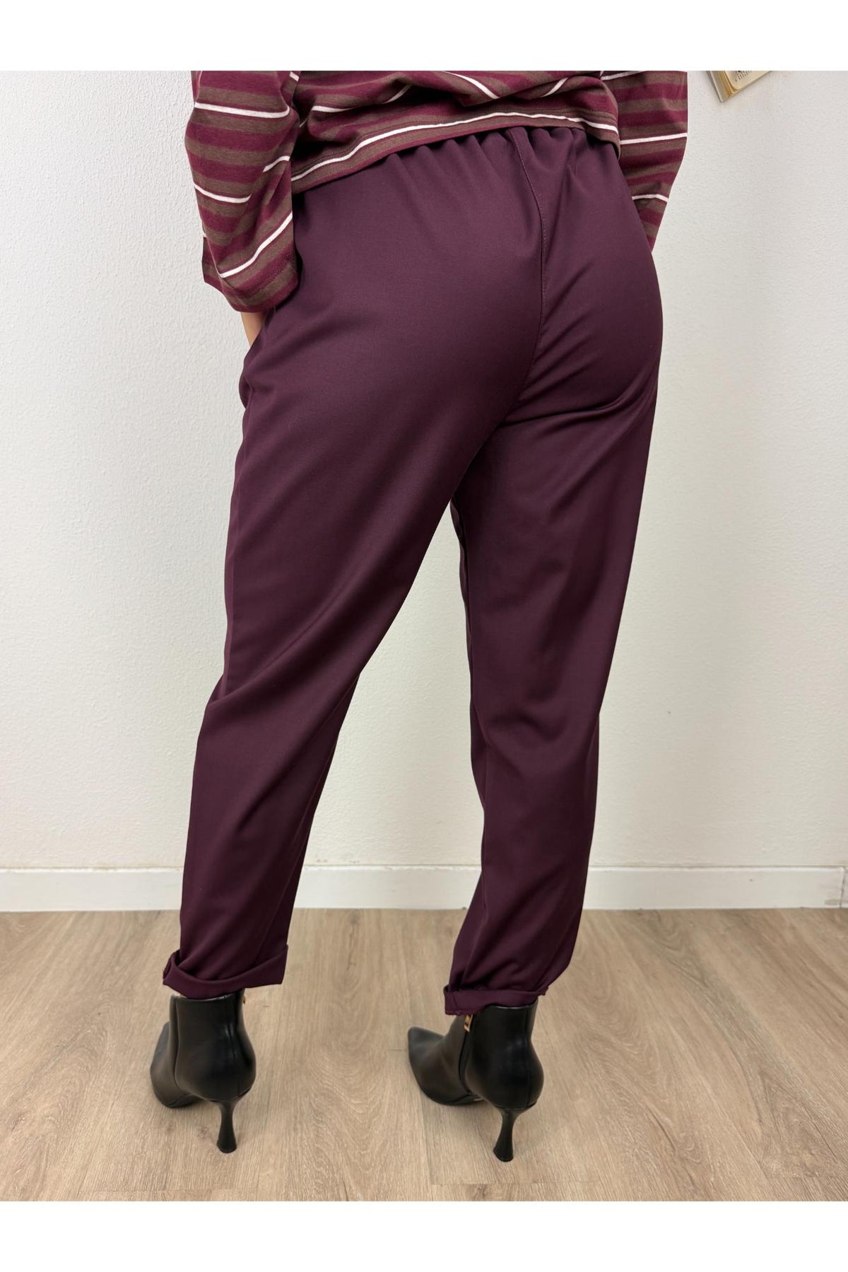 SUSY MIX Pantalone con risvoltino Susy mix Vino