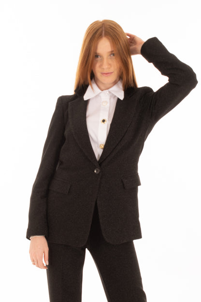 Giacca glitter in viscosa Angela Davis - Nero