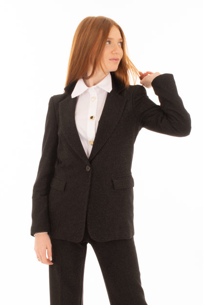 Giacca glitter in viscosa Angela Davis - Nero