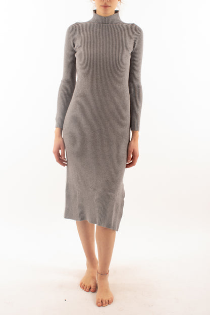 Abito in maglia a costine Dixie - Grigio