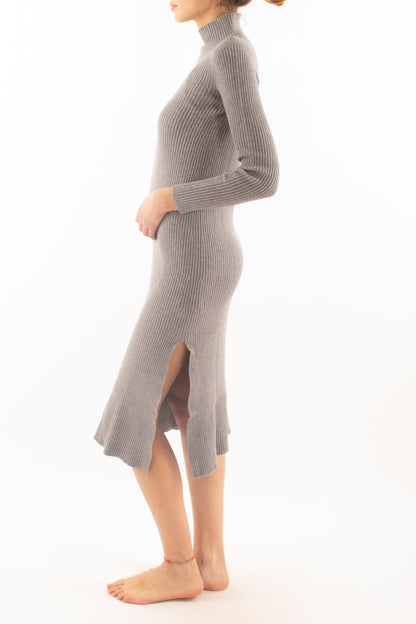Abito in maglia a costine Dixie - Grigio