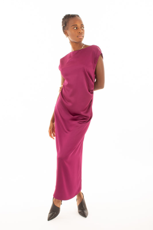 Abito con drappeggio Dixie - Amarena
