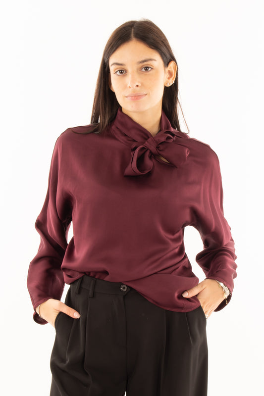Blusa con fiocco Dixie - Mosto