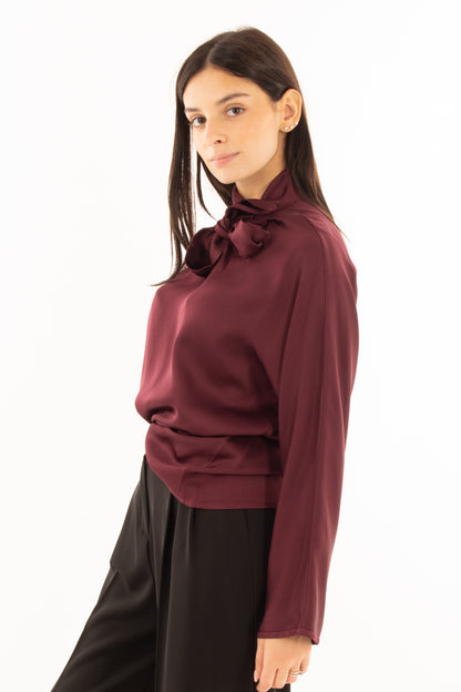 Blusa con fiocco Dixie - Mosto