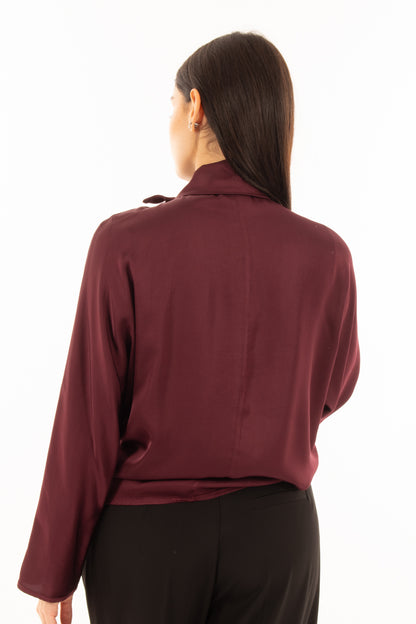 Blusa con fiocco Dixie - Mosto