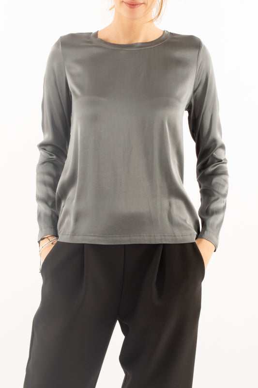 Blusa girocollo Dixie - Fumo