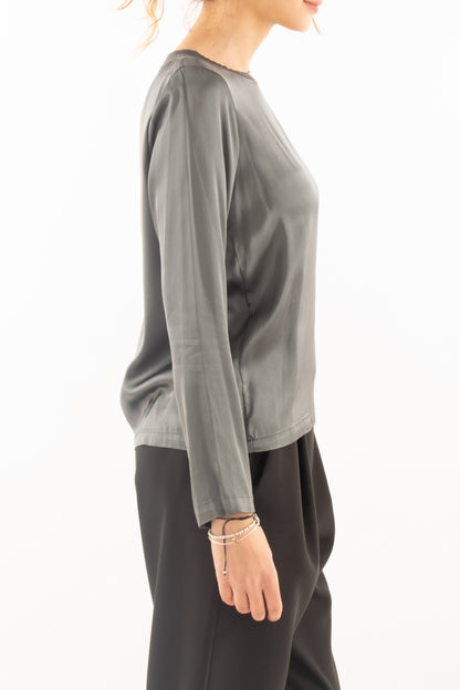 Blusa girocollo Dixie - Fumo
