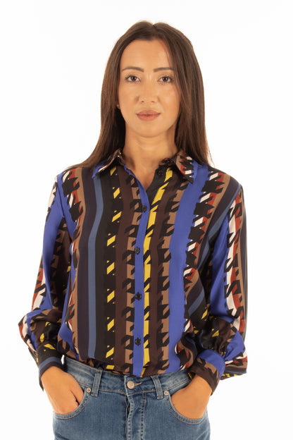 Camicia giometrica in Viscosa Dixie - Multicolor
