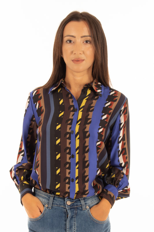 Camicia giometrica in Viscosa Dixie - Multicolor