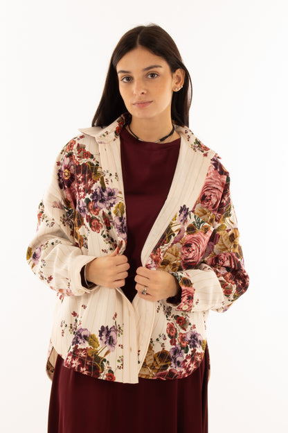 Camicia fiorata Dixie - Panna