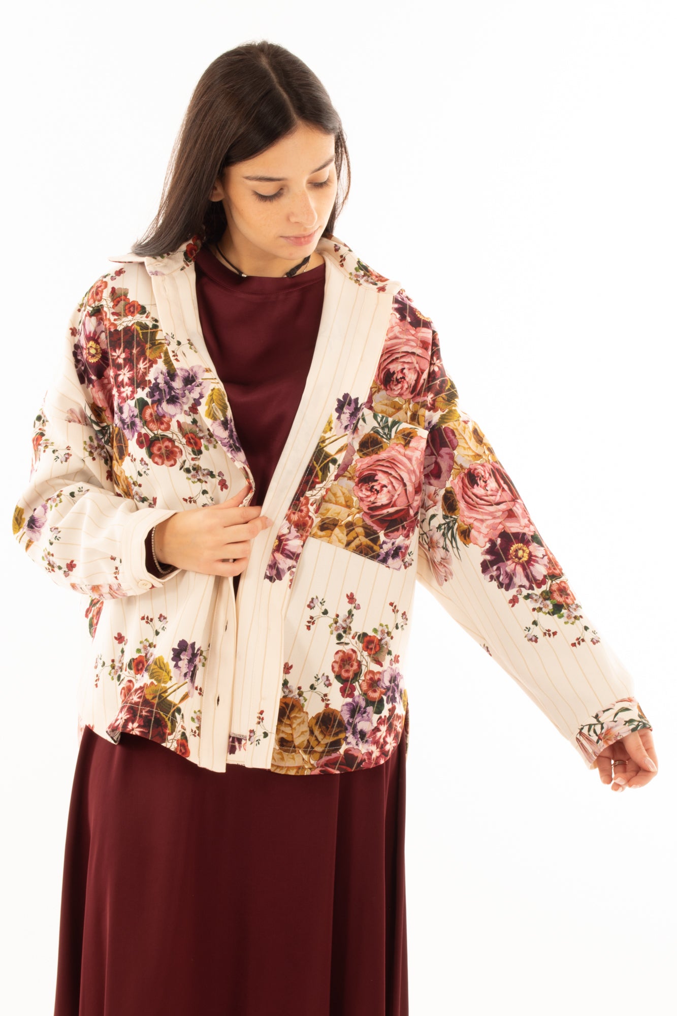 Camicia fiorata Dixie - Panna