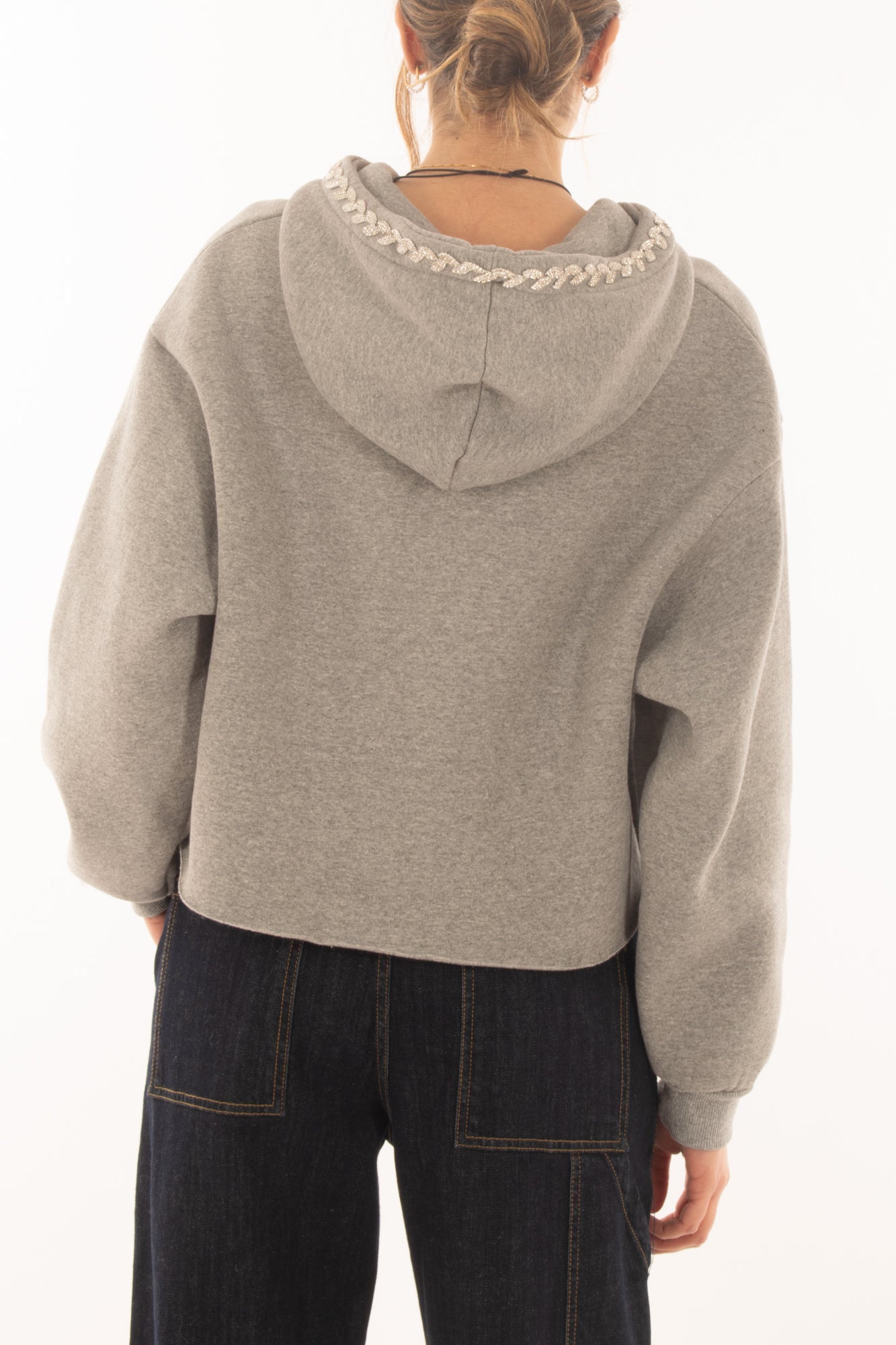 Felpa da donna con swarovski Dixie - Grigio