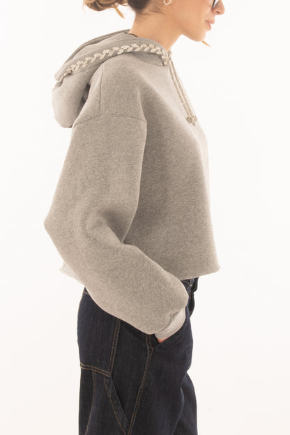 Felpa da donna con swarovski Dixie - Grigio