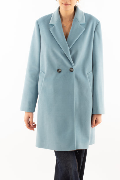 Cappotto doppio petto Dixie - Celeste