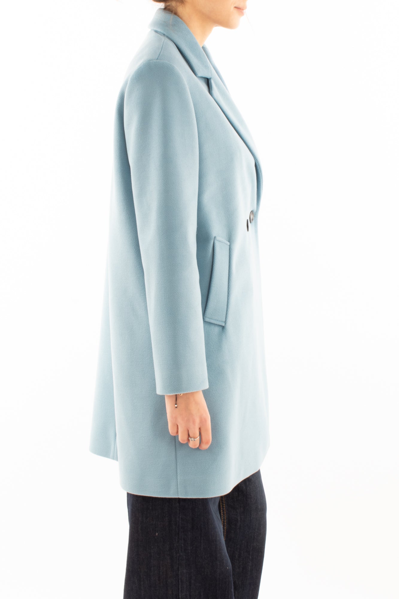 Cappotto doppio petto Dixie - Celeste