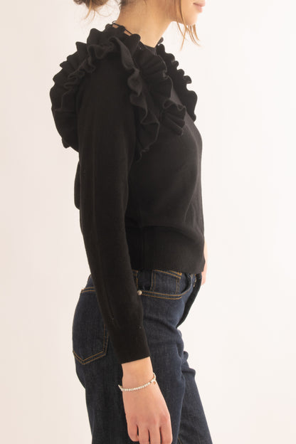 Maglia con voila da Donna - Nero