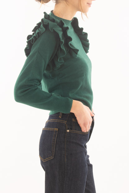 Maglia con voila da Donna - Verde