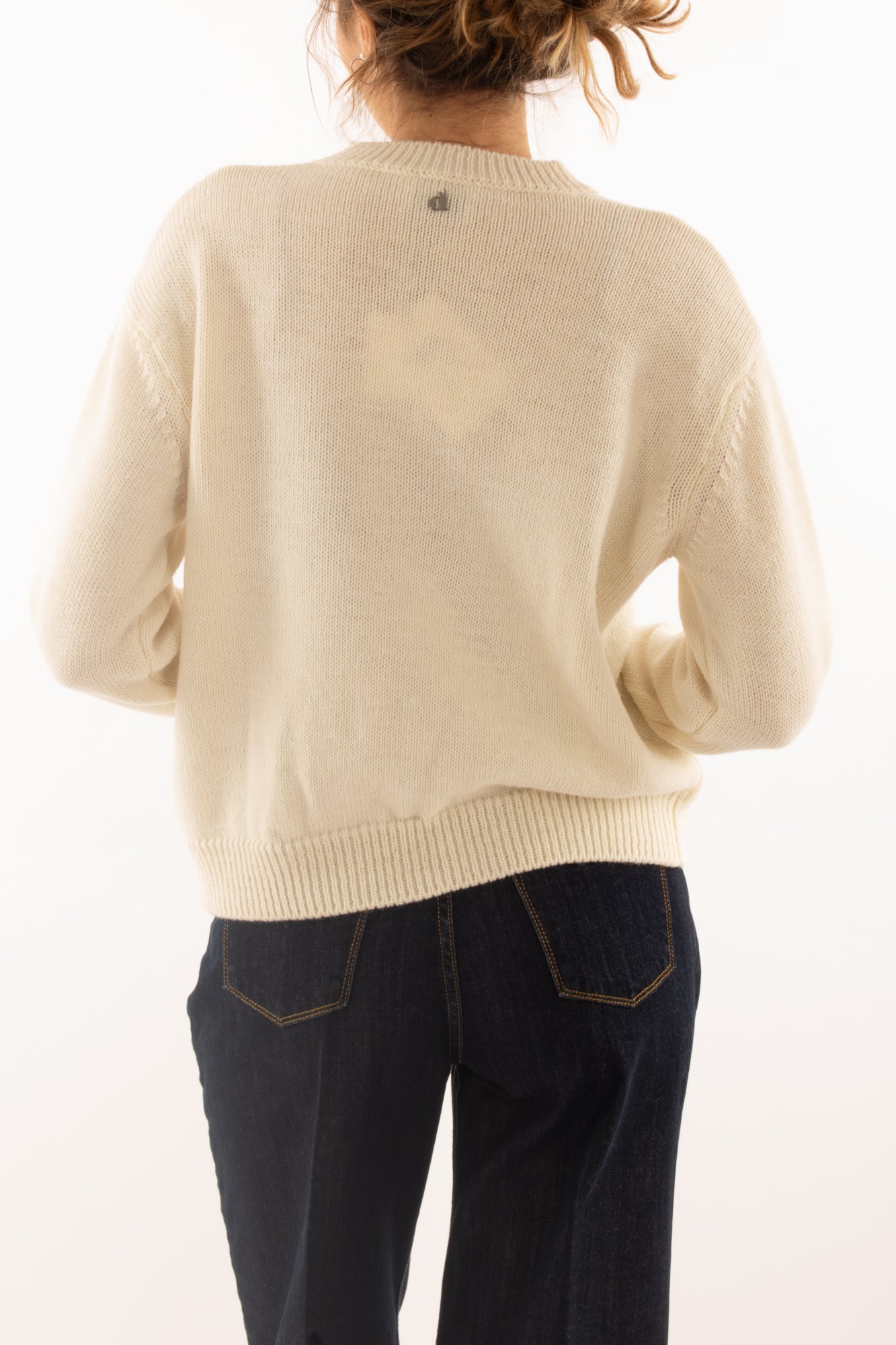 Maglione con orsetto Dixie - Panna