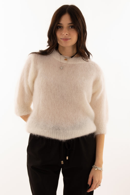 Maglione kid mohair Dixie - Bianco