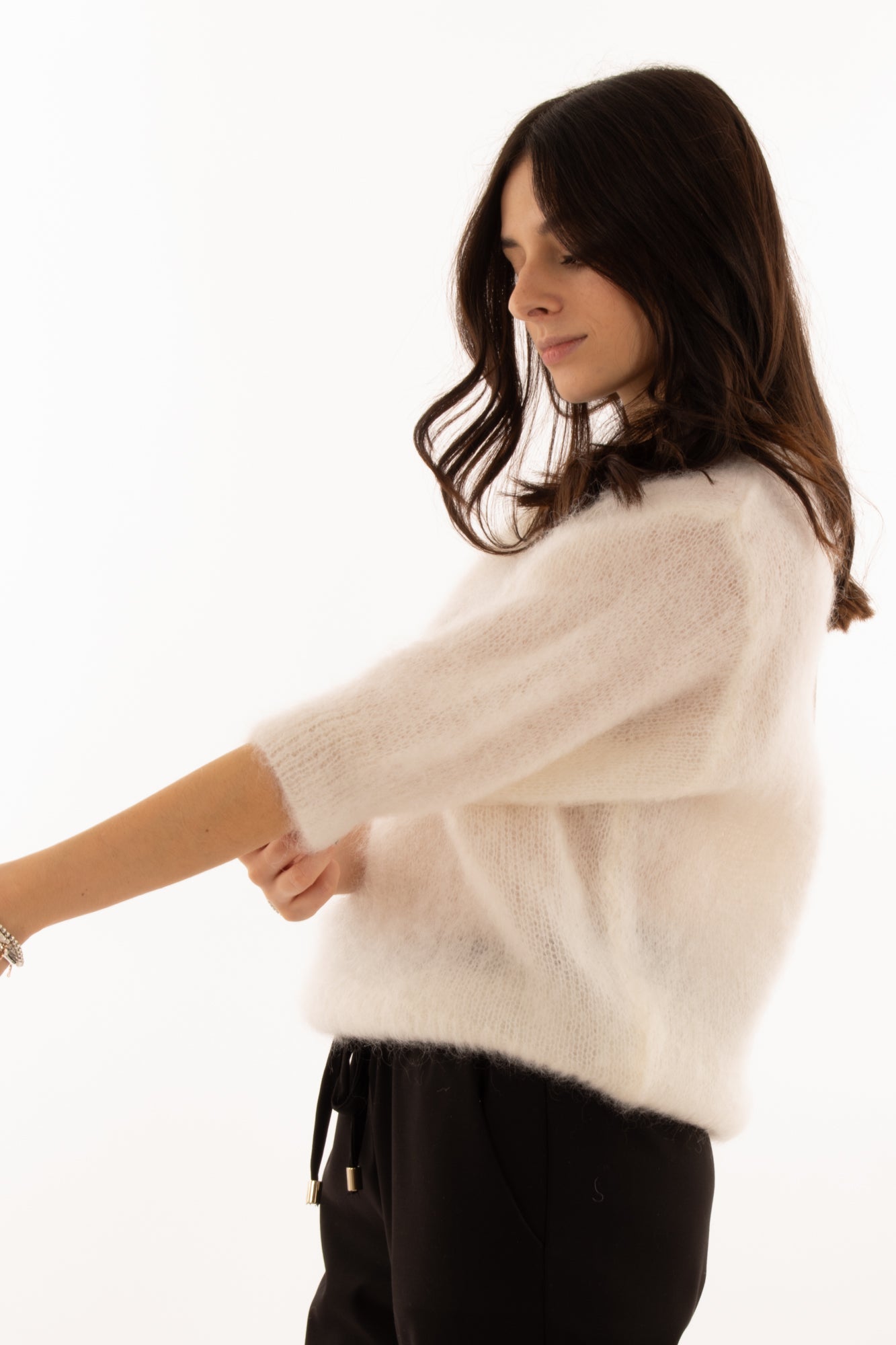 Maglione kid mohair Dixie - Bianco