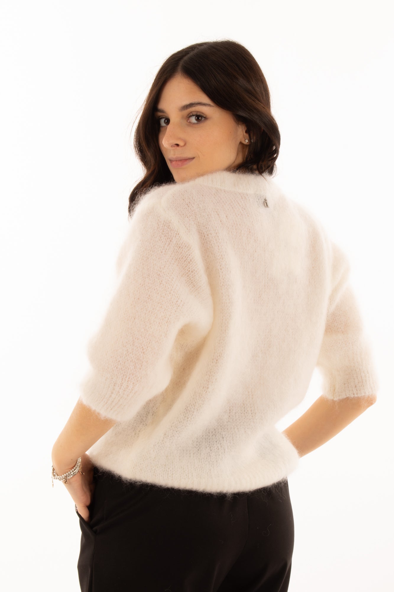 Maglione kid mohair Dixie - Bianco