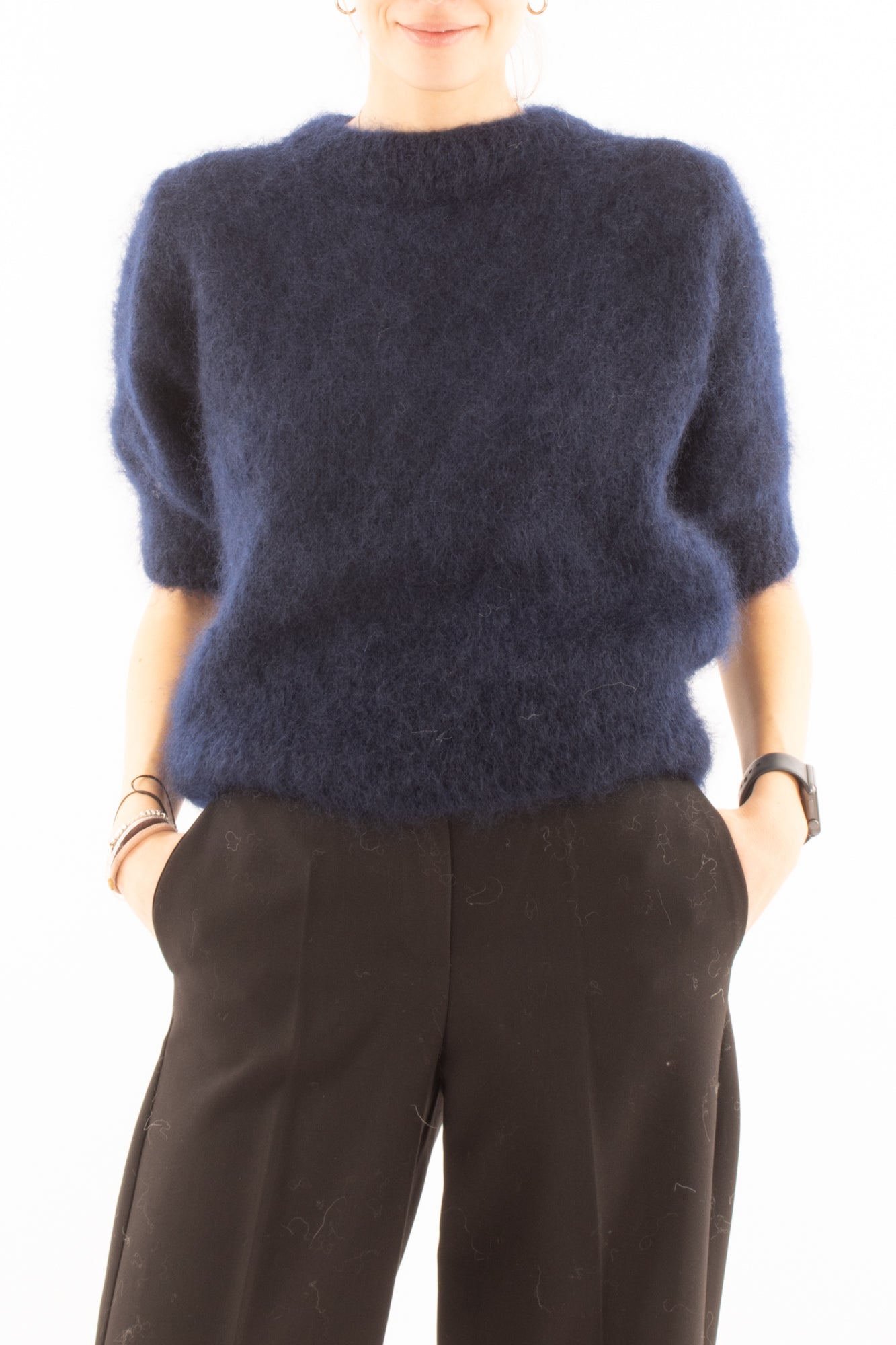Maglione kid mohair Dixie - Blu