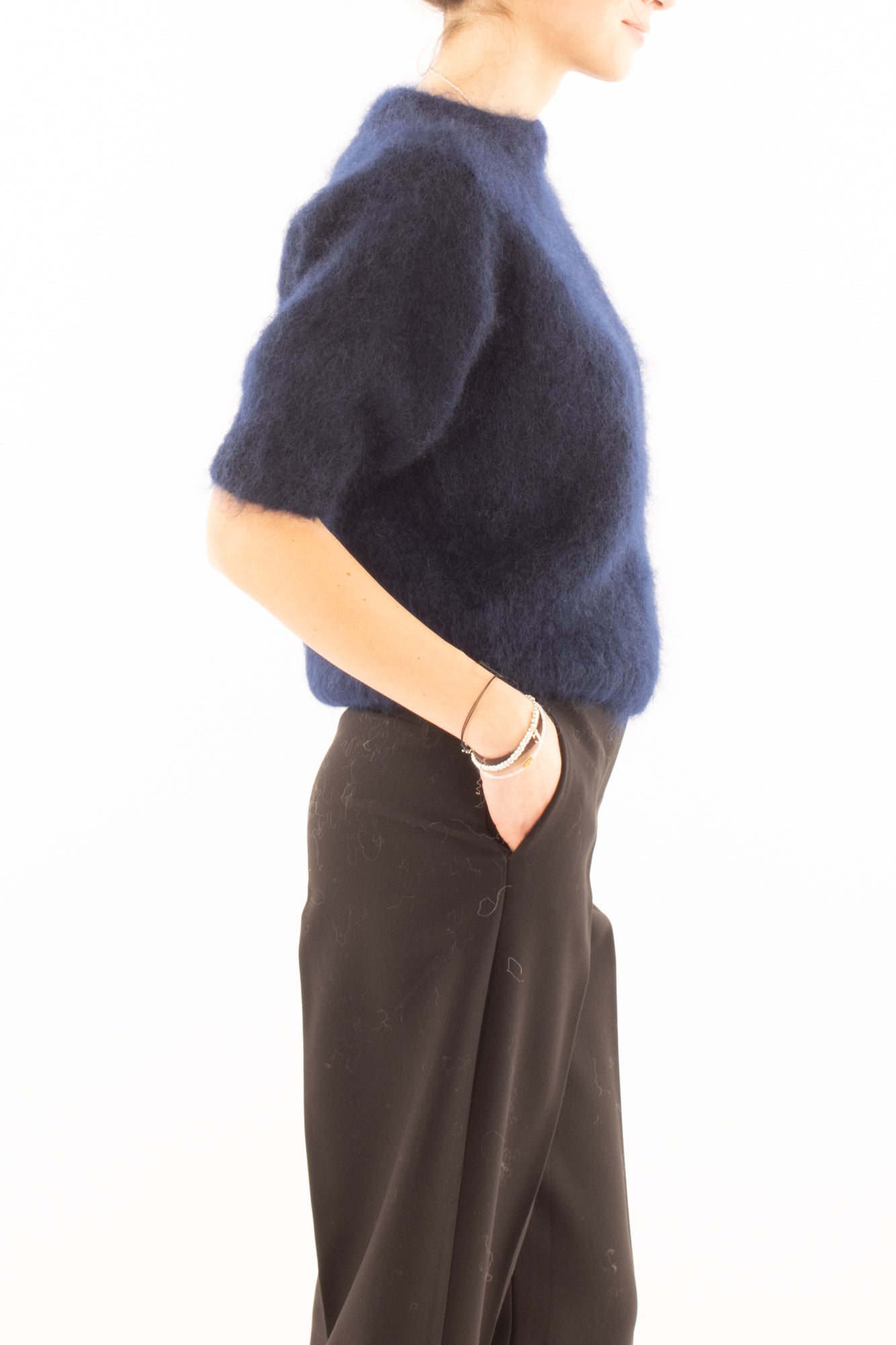 Maglione kid mohair Dixie - Blu