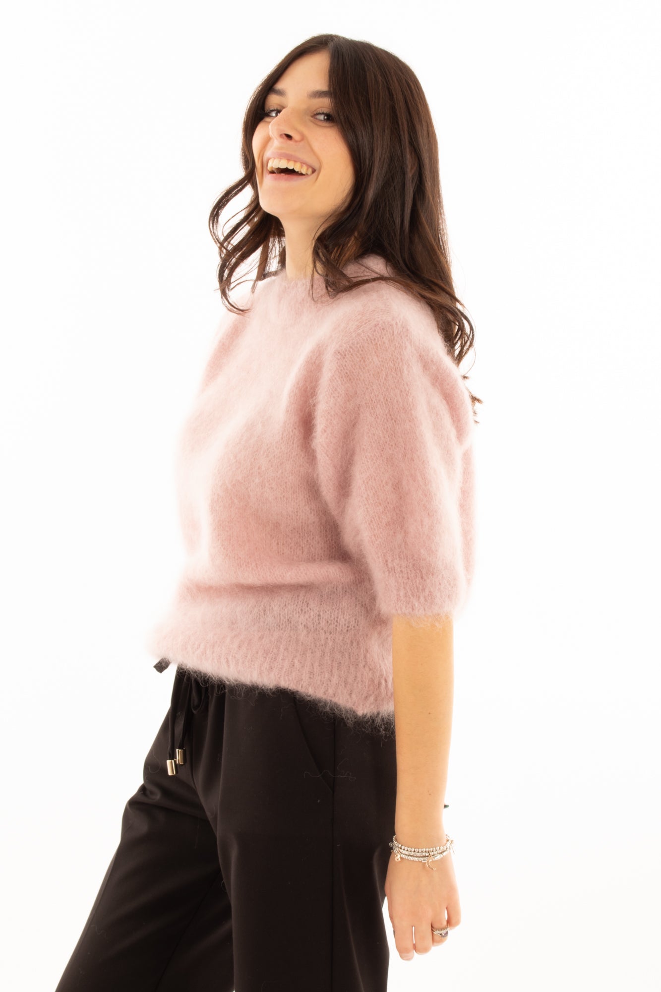 Maglione kid mohair Dixie - Cipria