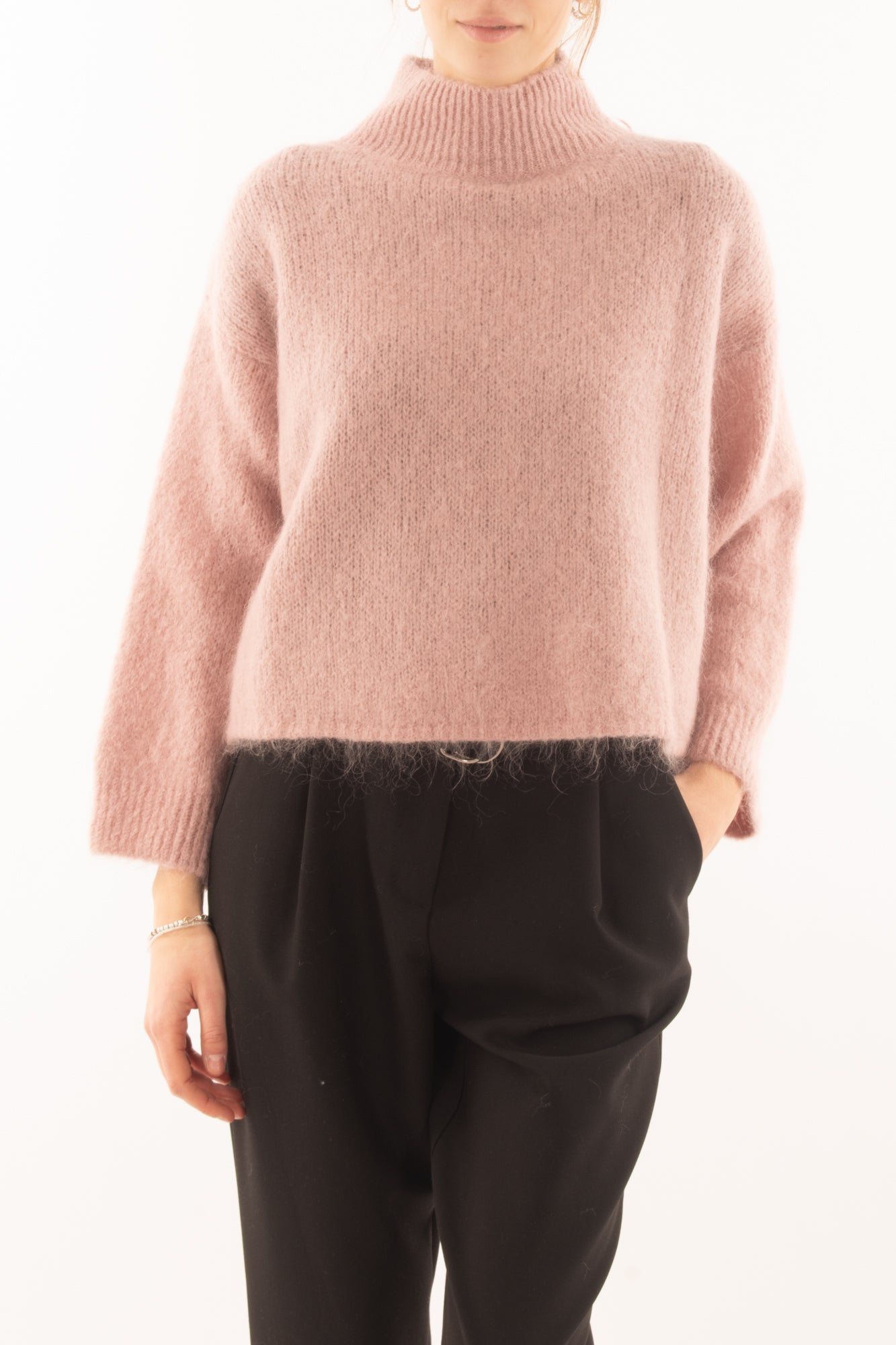 Maglione in mohair da donna a scatoletta Dixie - Cipria