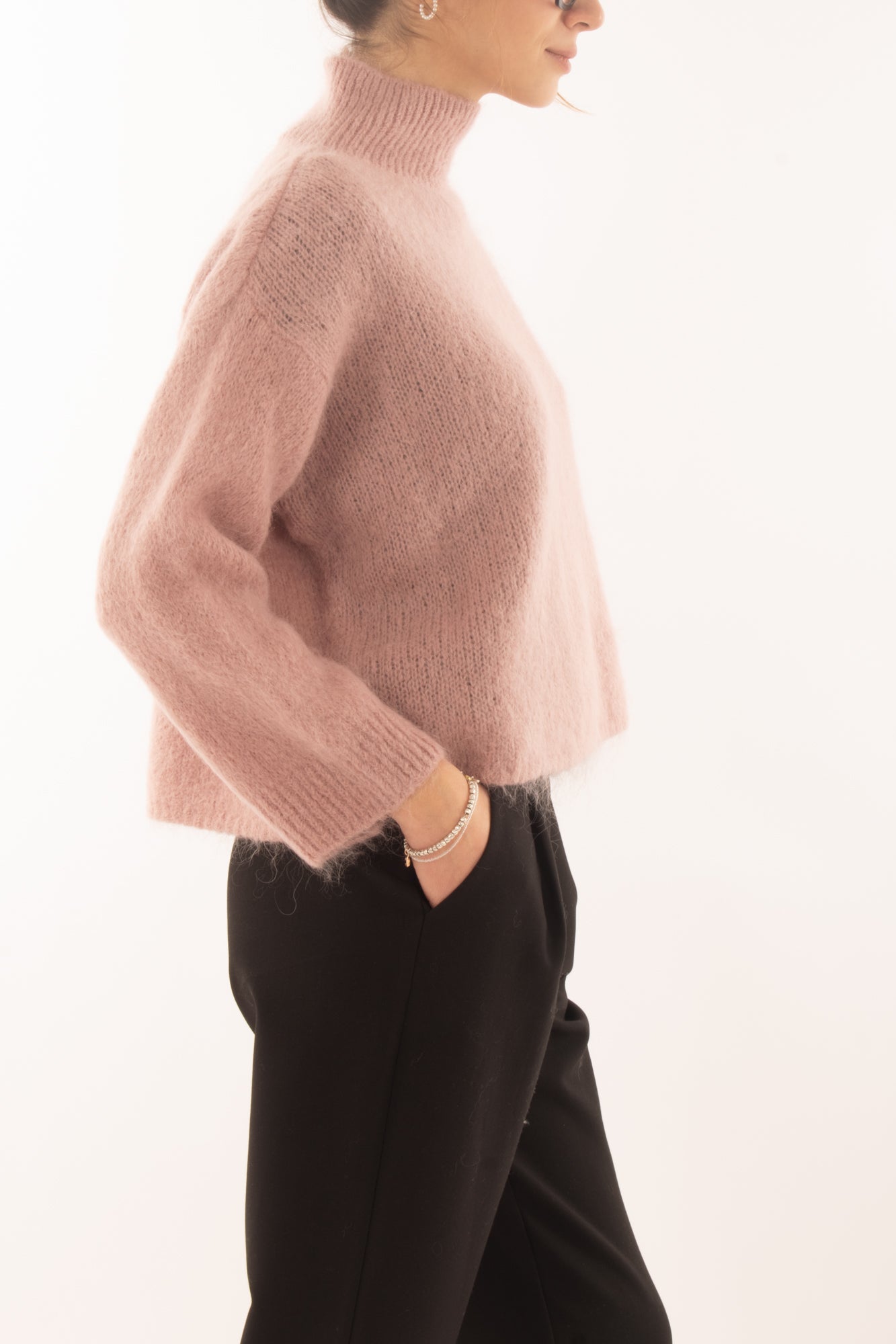 Maglione in mohair da donna a scatoletta Dixie - Cipria