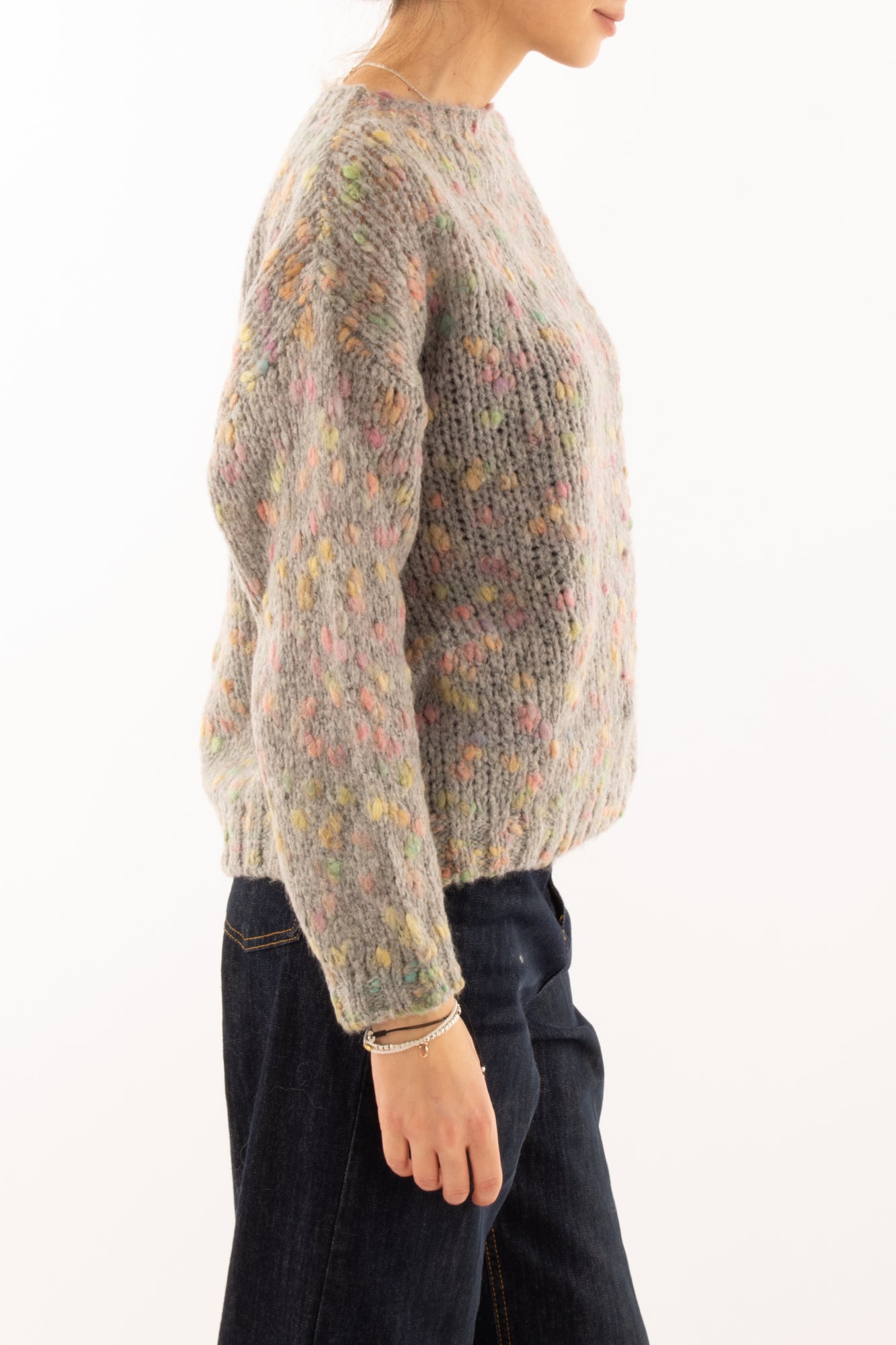 Maglione multicolor misto lana Dixie - Grigio