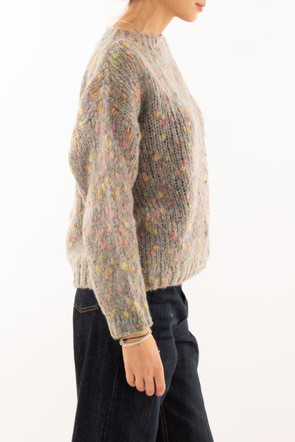 Maglione multicolor misto lana Dixie - Grigio