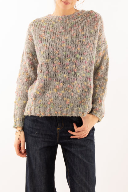 Maglione multicolor misto lana Dixie - Grigio