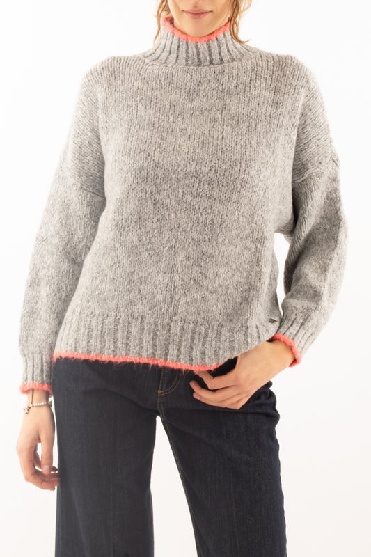Maglione con profili a contrasto Dixie - Grigio