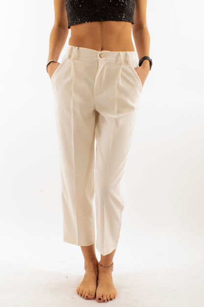 Pantalone con pence Dixie - Gesso