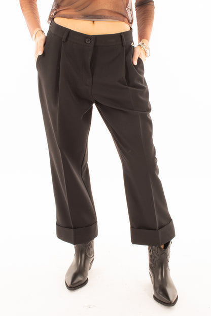 Pantalone con risvolto Dixie - Nero