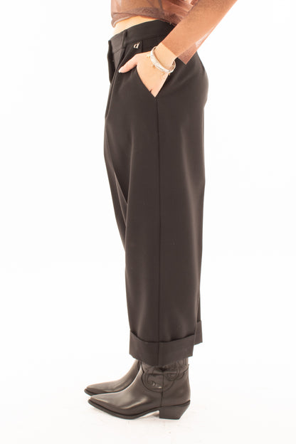 Pantalone con risvolto Dixie - Nero