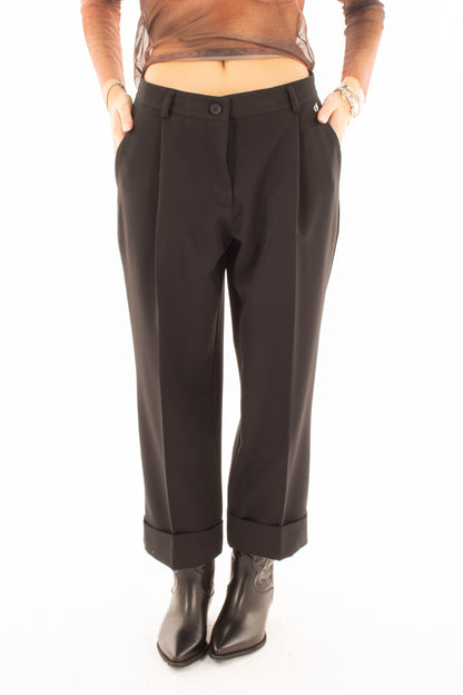 Pantalone con risvolto Dixie - Nero