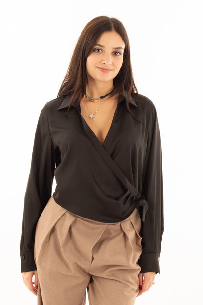 Blusa con allaccio laterale Eleh - Nero