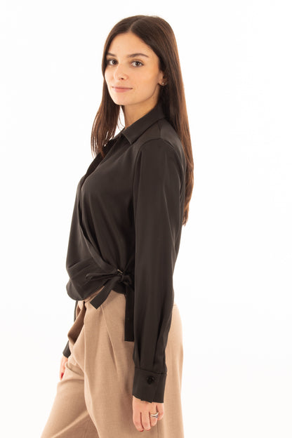 Blusa con allaccio laterale Eleh - Nero
