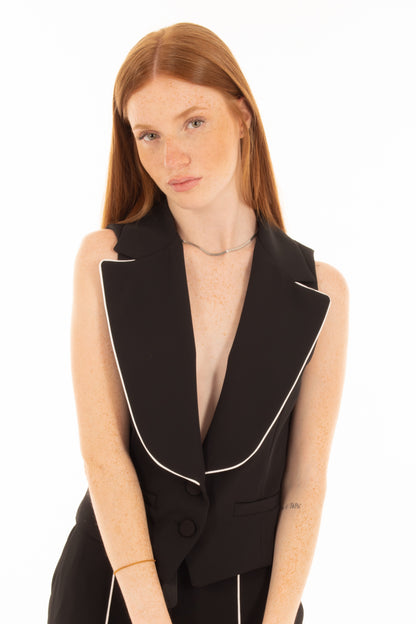 Gilet con profili Imperial- Nero